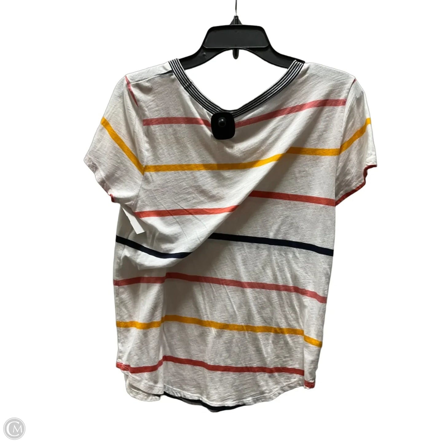 Top Short Sleeve By Loft In Striped Pattern, Size: M