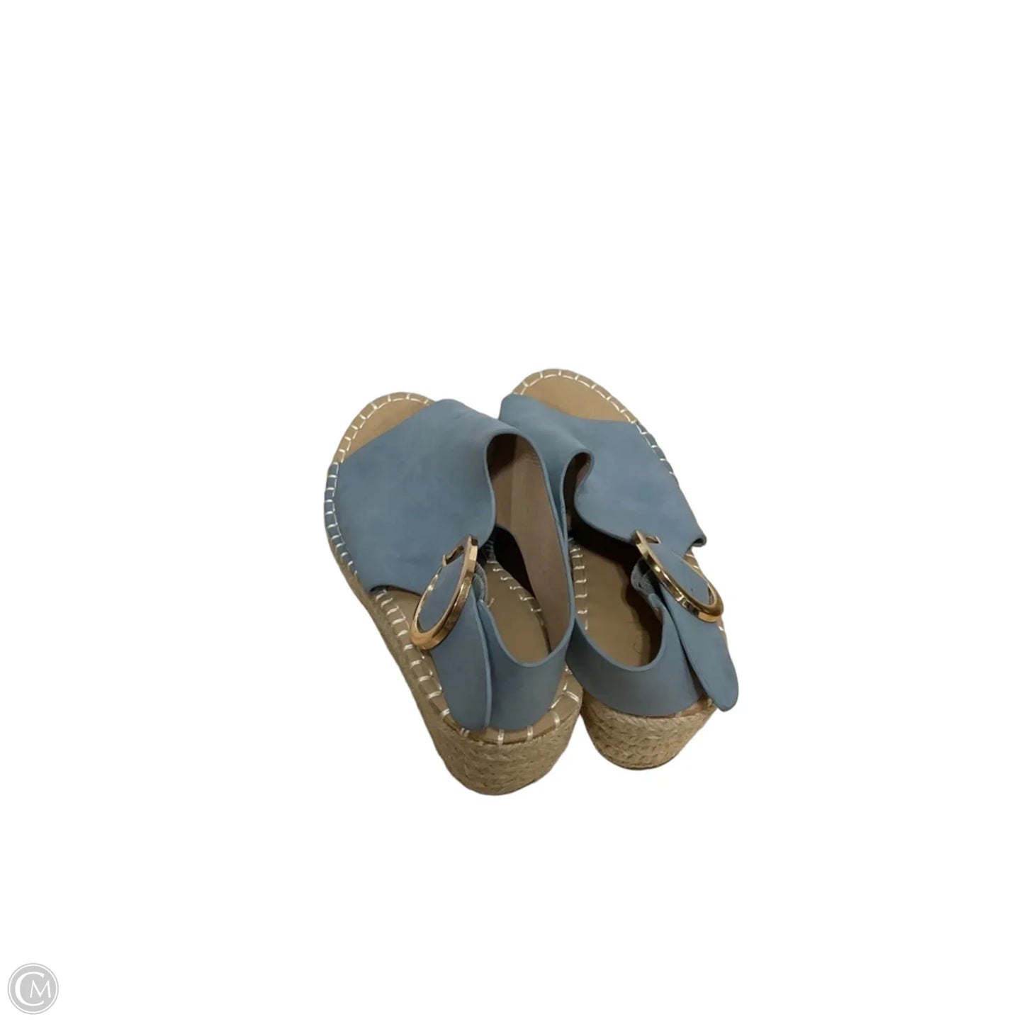 Sandals Heels Wedge By Catherine Malandrino In Blue, Size: 6.5