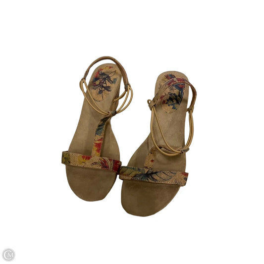 Sandals Heels Wedge By Style And Company In Floral Print, Size: 9.5