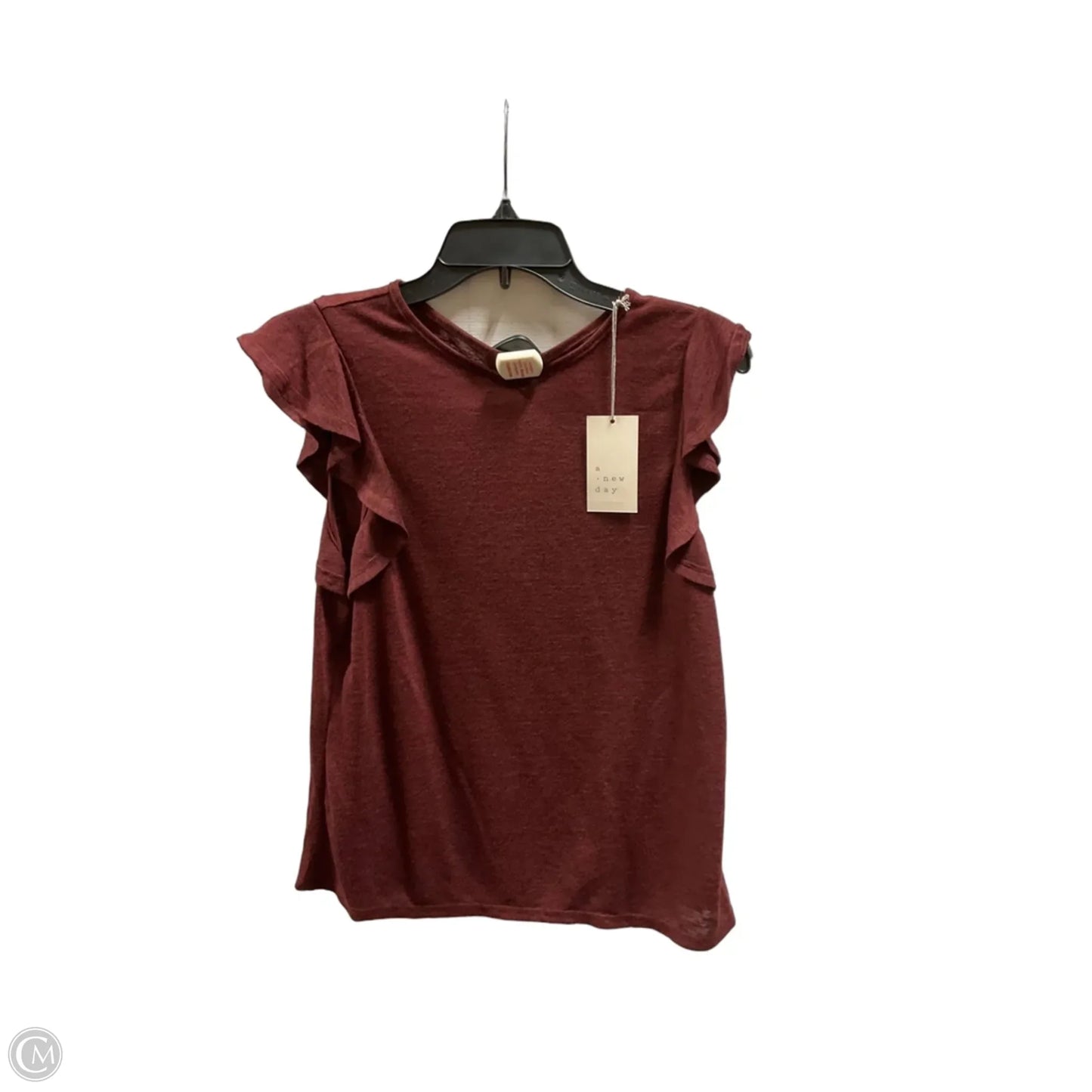 Top Short Sleeve By A New Day In Maroon, Size: M