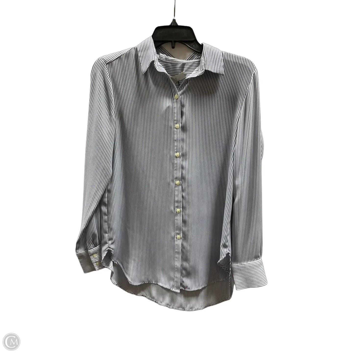 Blouse Long Sleeve By Loft In Striped Pattern, Size: Xs