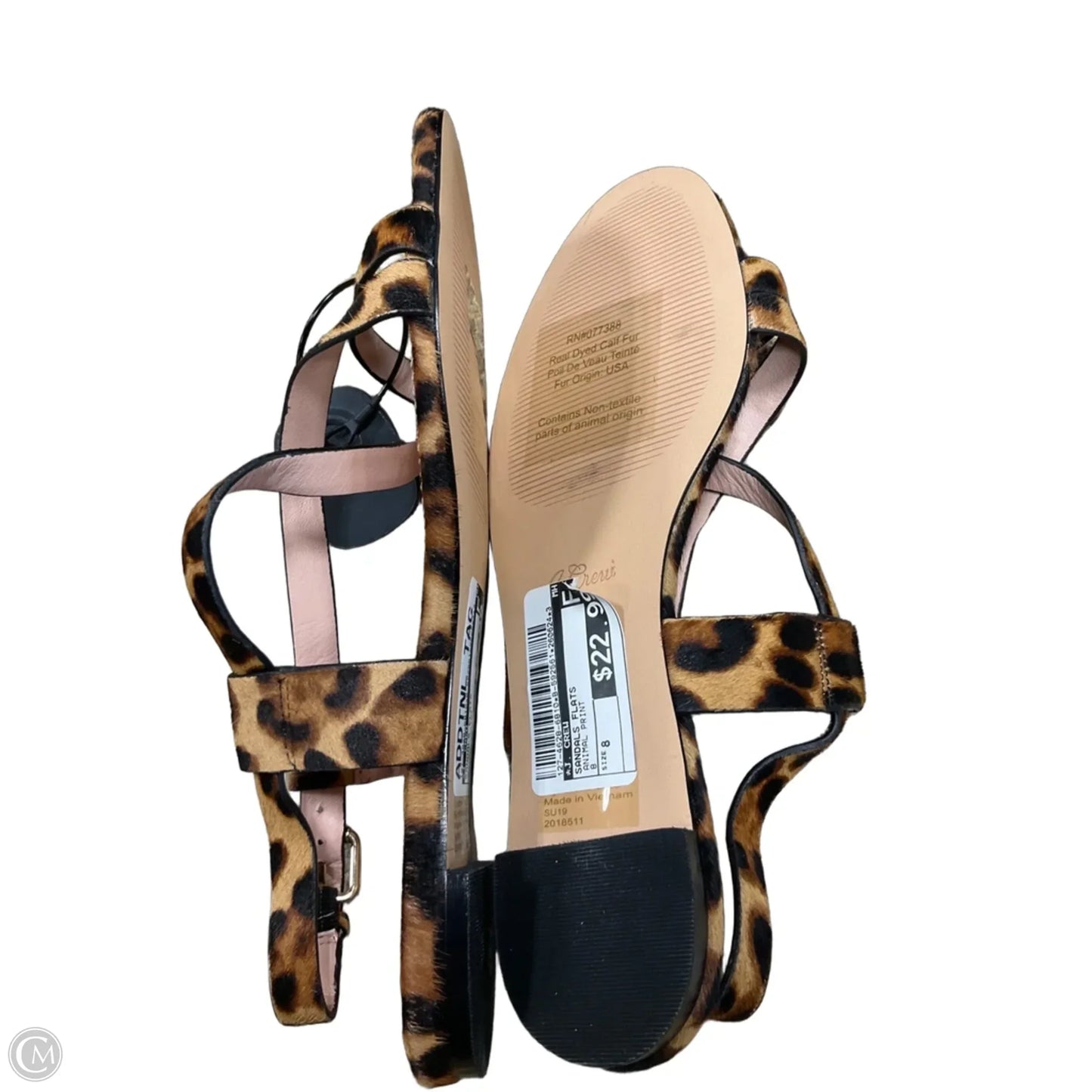 Sandals Flats By J. Crew In Animal Print, Size: 8