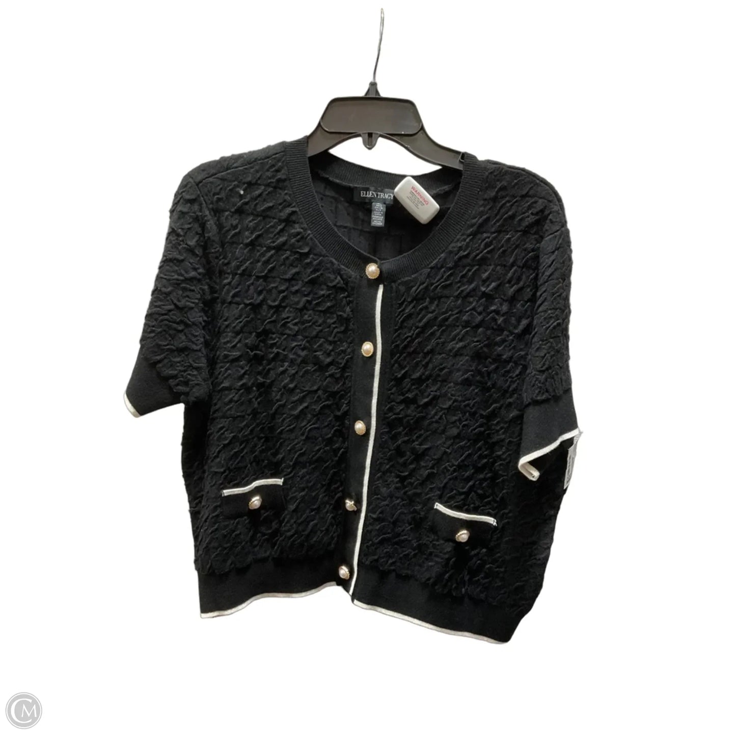 Top Short Sleeve By Ellen Tracy In Black, Size: L