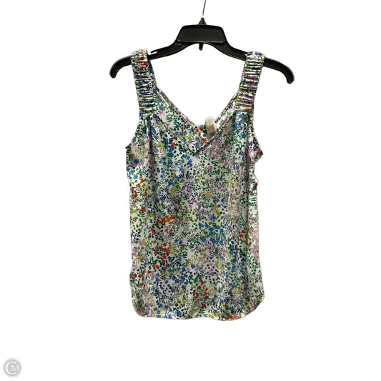 Top Sleeveless By Cabi In Floral Print, Size: Xs