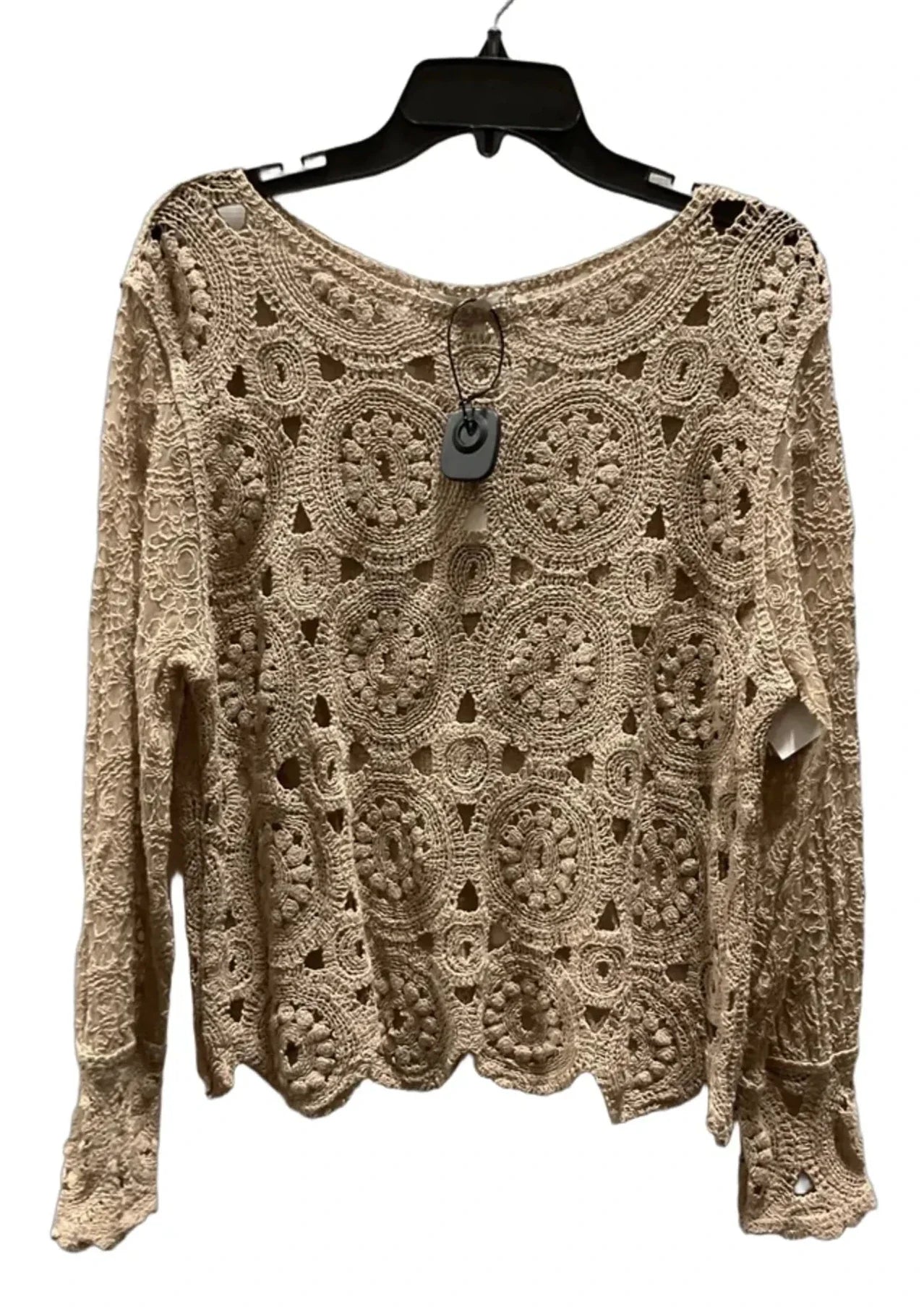 Top Long Sleeve By Cato In Tan, Size: Xl