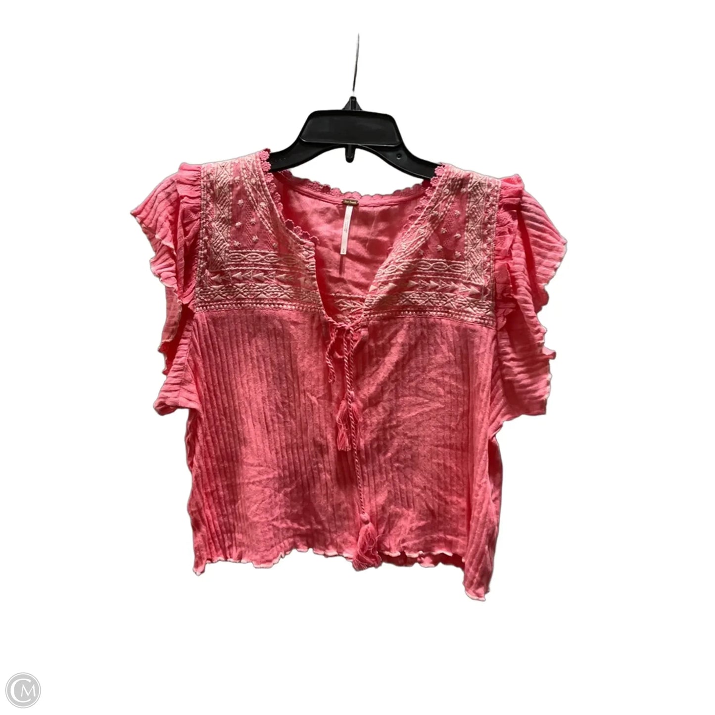 Top Short Sleeve By Free People In Pink, Size: S