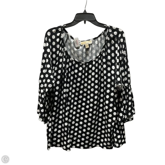 Top 3/4 Sleeve By Michael By Michael Kors In Polkadot Pattern, Size: 2x