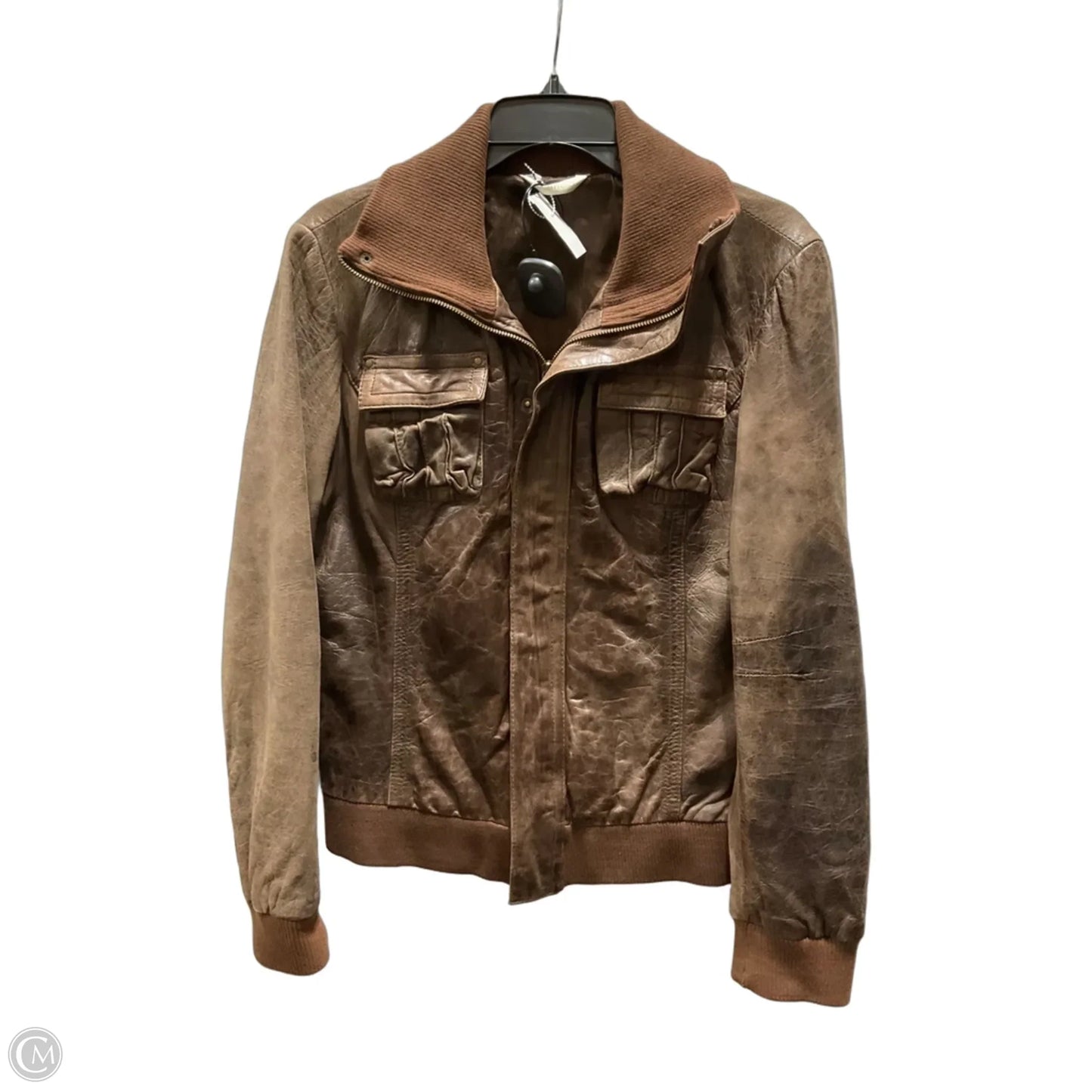Jacket Leather By Cmc In Brown, Size: M
