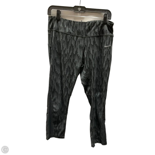 Athletic Leggings Capris By Nike Apparel In Black & Grey, Size: L