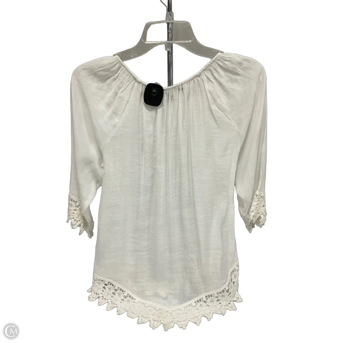Top 3/4 Sleeve By Always Indigo In White, Size: S