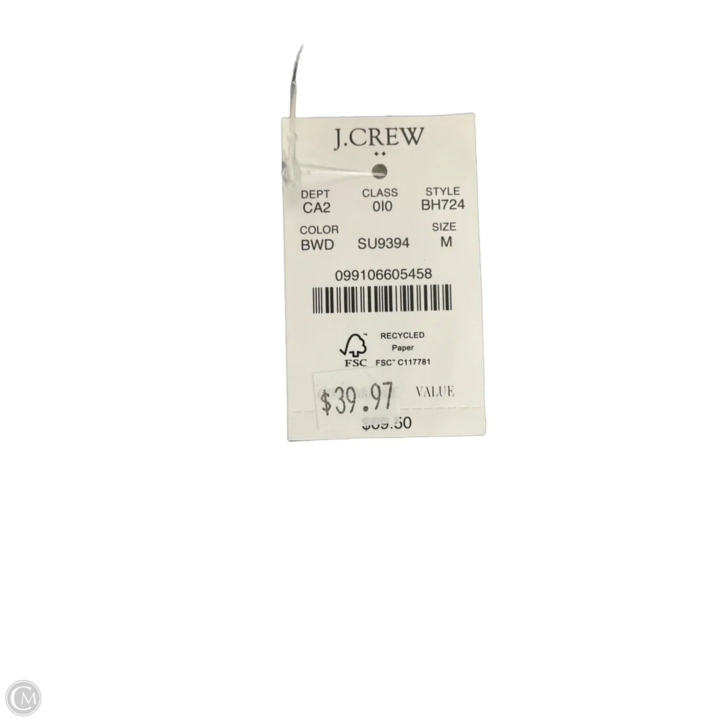 Top Short Sleeve By J. Crew In Striped Pattern, Size: M
