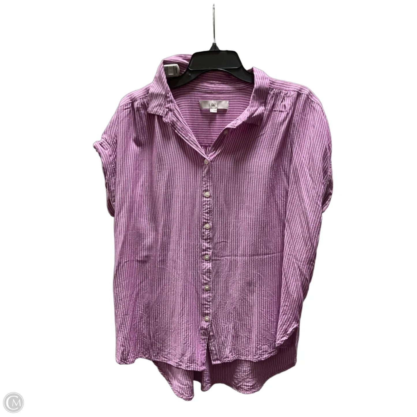 Blouse Short Sleeve By Loft In Striped Pattern, Size: Xl