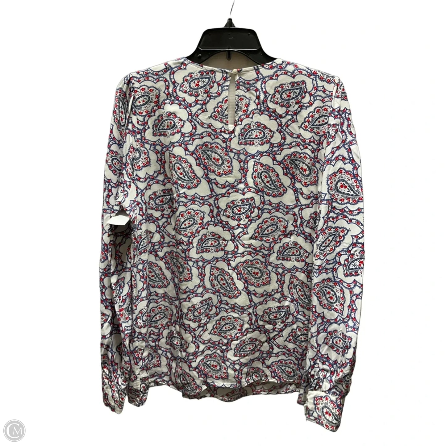 Top Long Sleeve By Talbots In Blue Red & White, Size: L