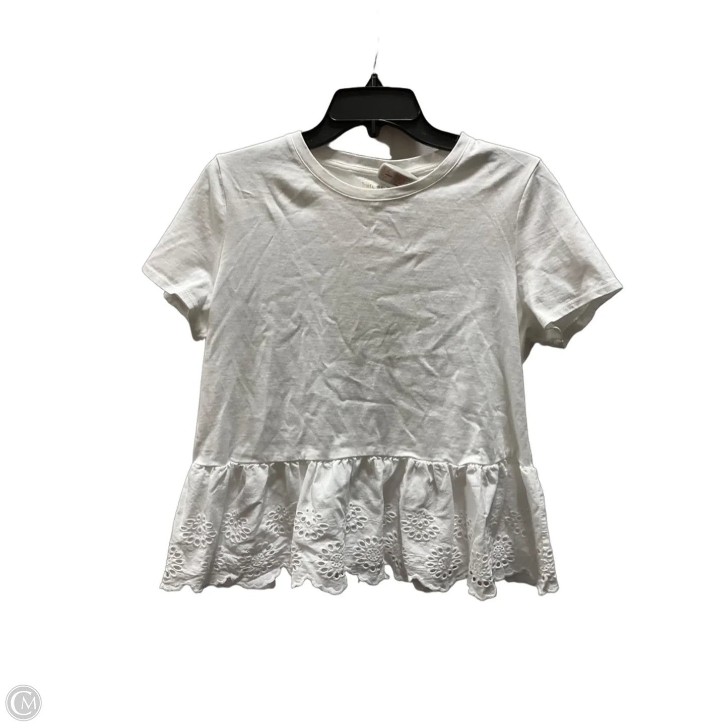 Top Short Sleeve Designer By Kate Spade In White, Size: L