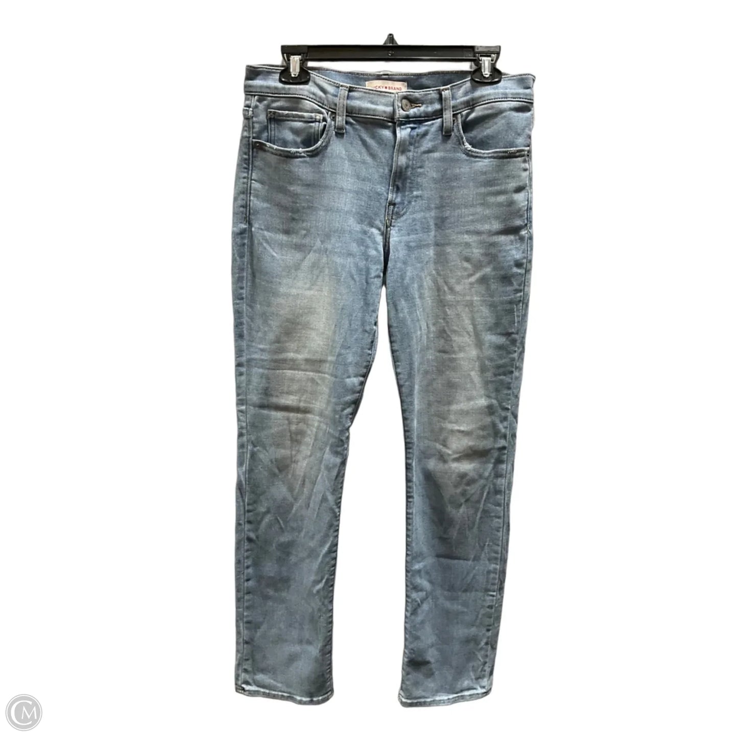 Jeans Straight By Lucky Brand In Blue Denim, Size: 10