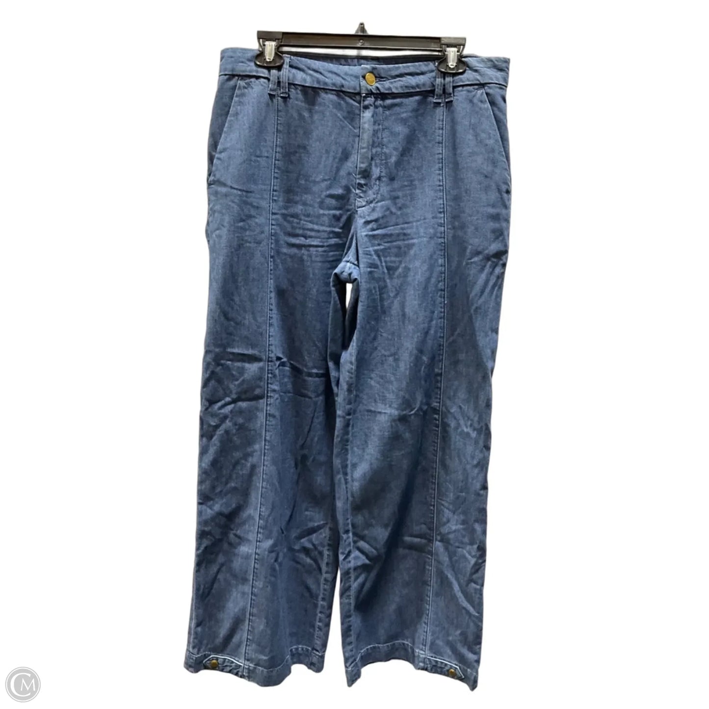 Jeans Wide Leg By American Eagle In Blue Denim, Size: 8l