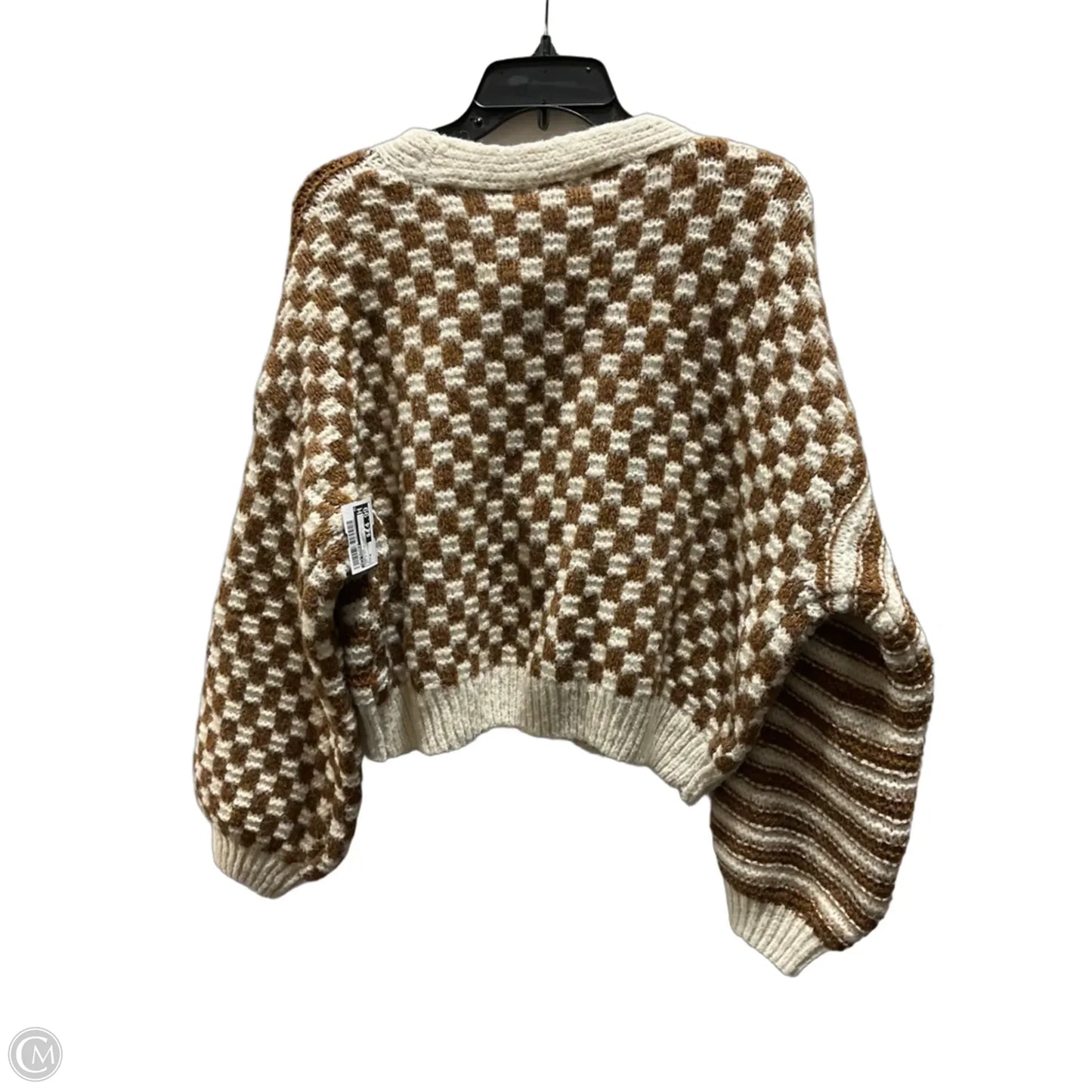 Cardigan By Blu Pepper In Tan & White, Size: M