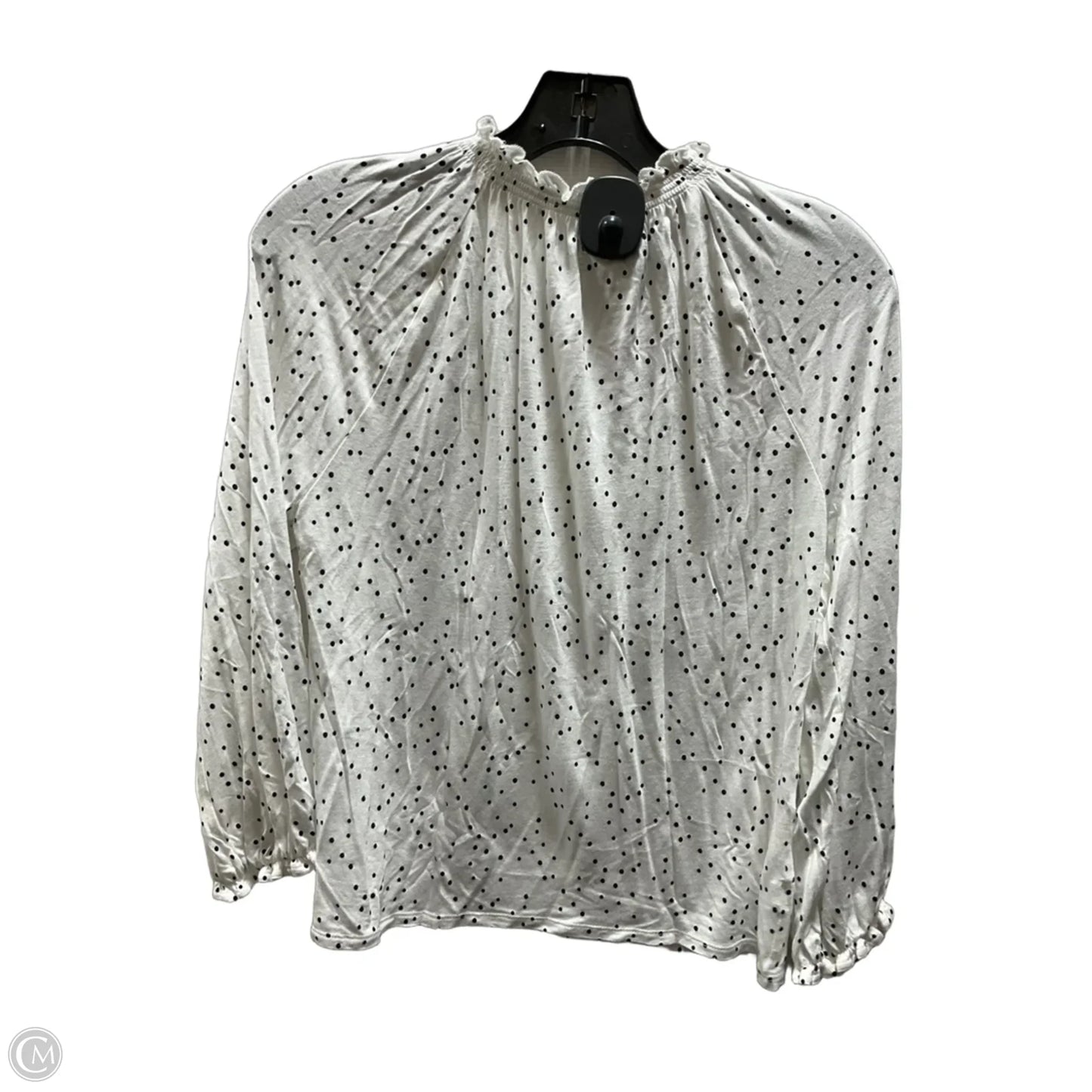 Top 3/4 Sleeve By Loft In Polkadot Pattern, Size: S