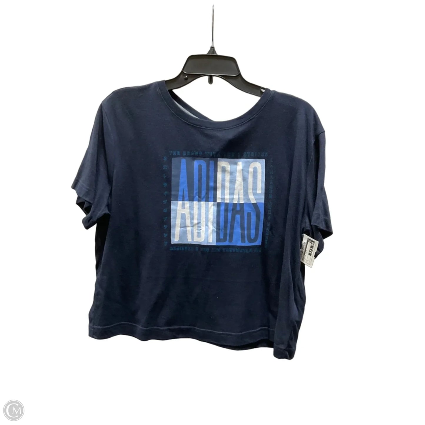 Athletic Top Short Sleeve By Adidas In Blue, Size: L