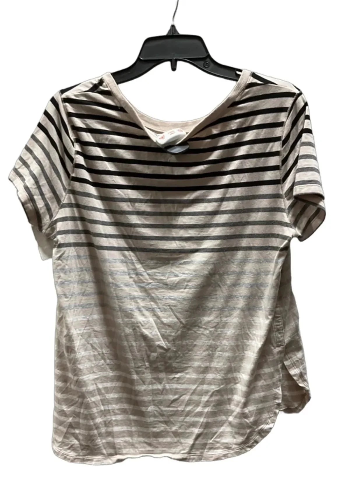 Athletic Top Short Sleeve By Calvin Klein Performance In Striped Pattern, Size: Xl