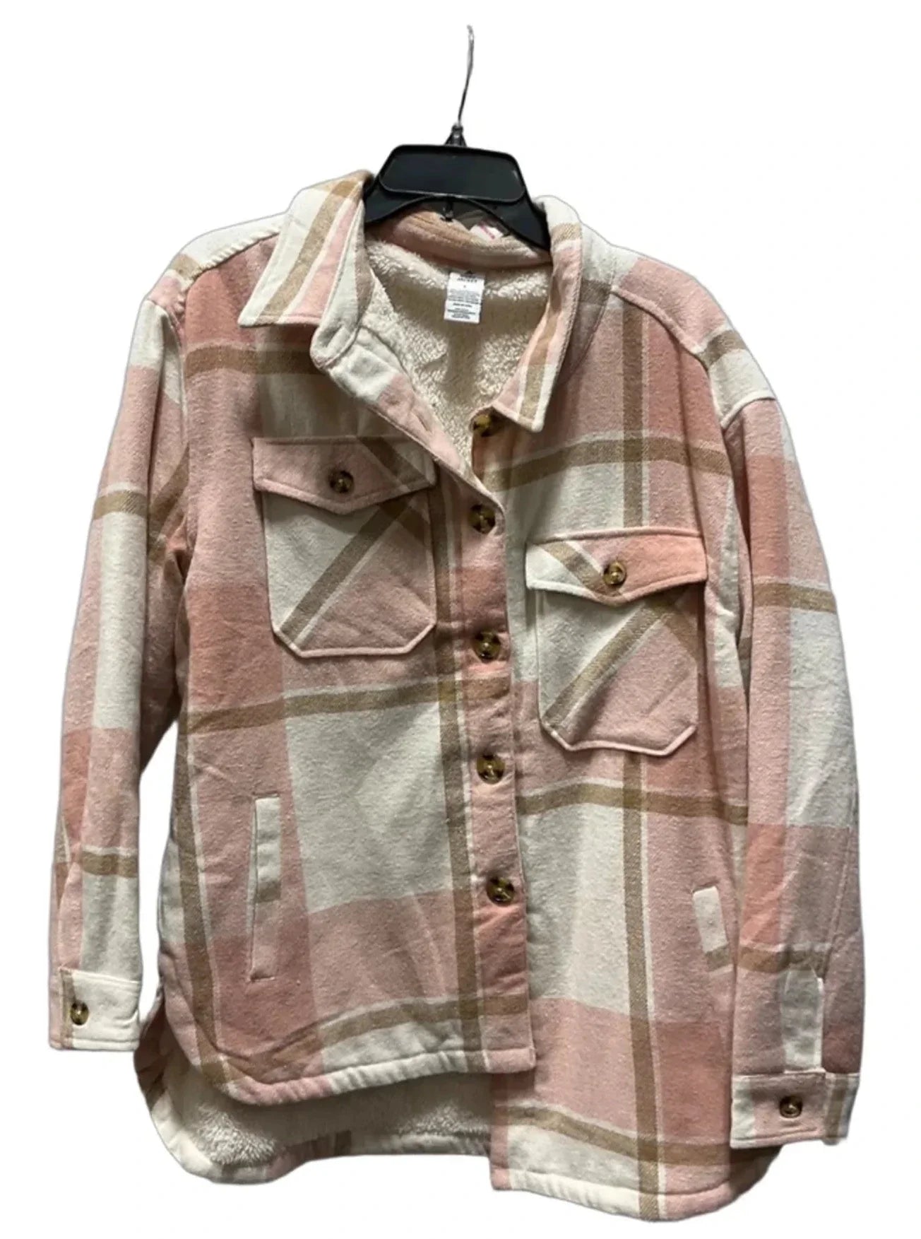 Jacket Shirt By Members Mark In Plaid Pattern, Size: L