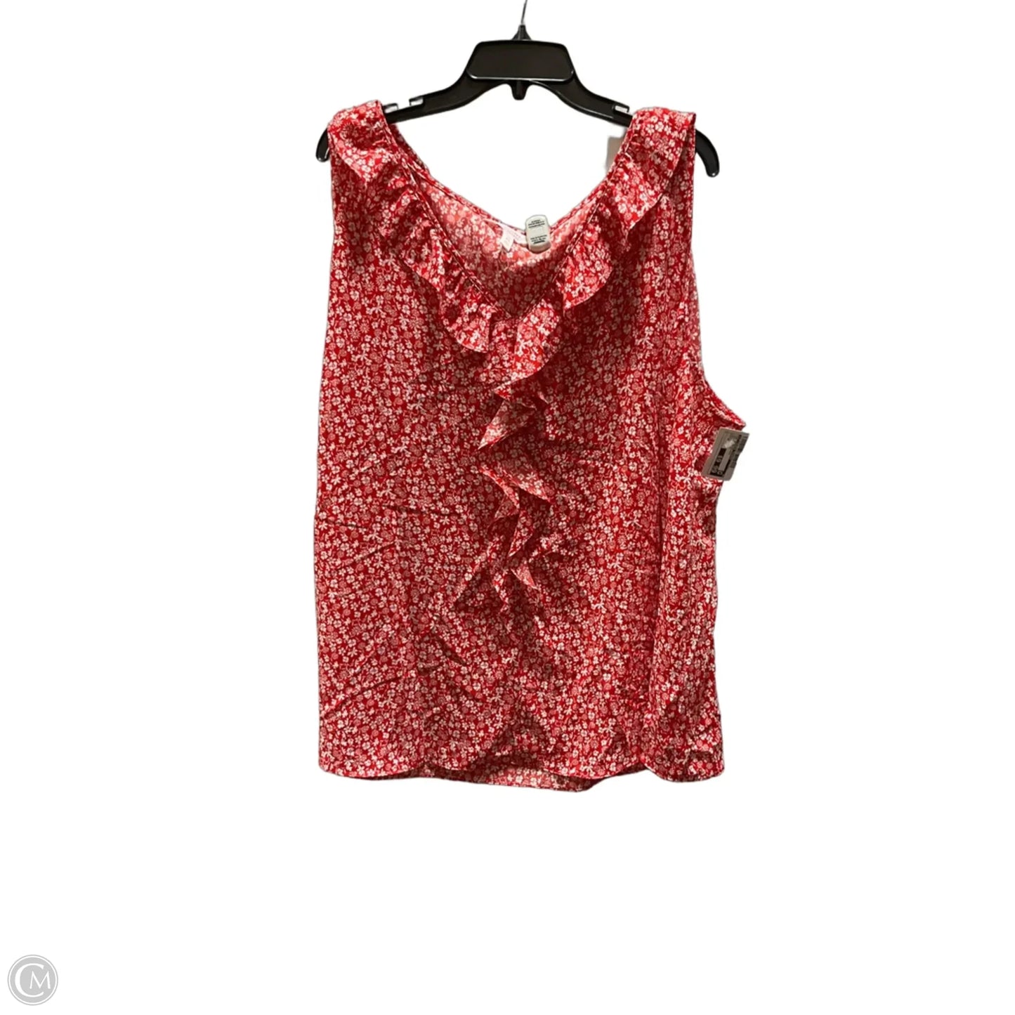 Top Sleeveless By Lc Lauren Conrad In Red & White, Size: 4x