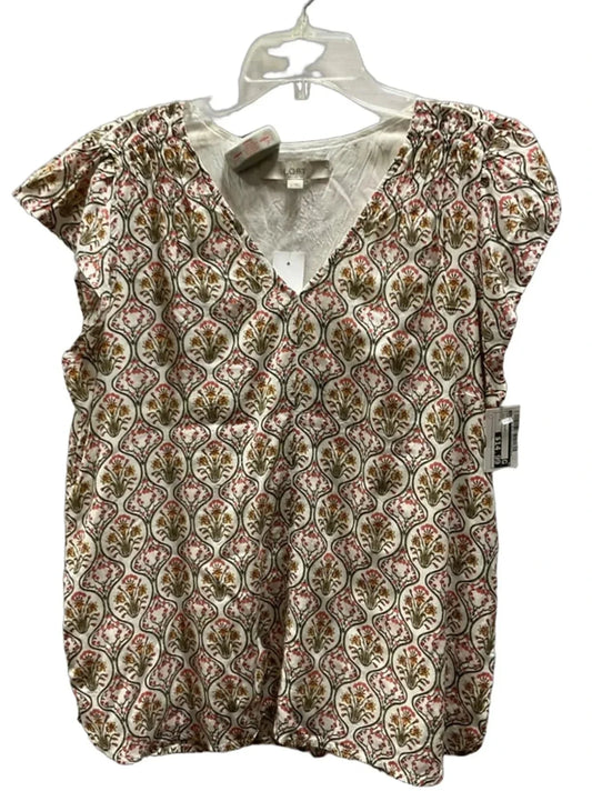 Top Short Sleeve By Loft In Floral Print, Size: S