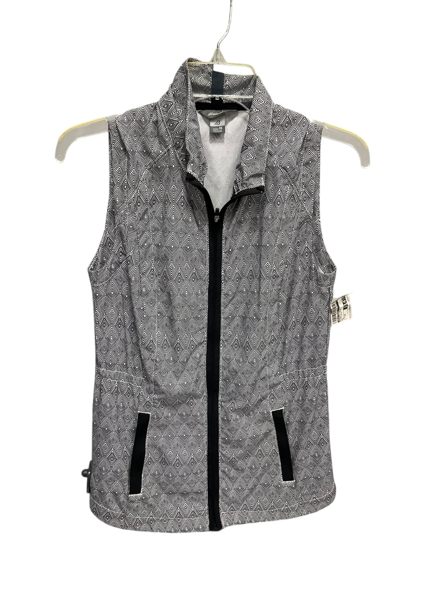 Athletic Jacket By Eddie Bauer In White Black, Size: Xs