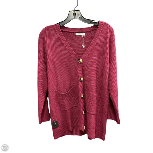 Sweater Cardigan By Clothes Mentor In Red, Size: Xl