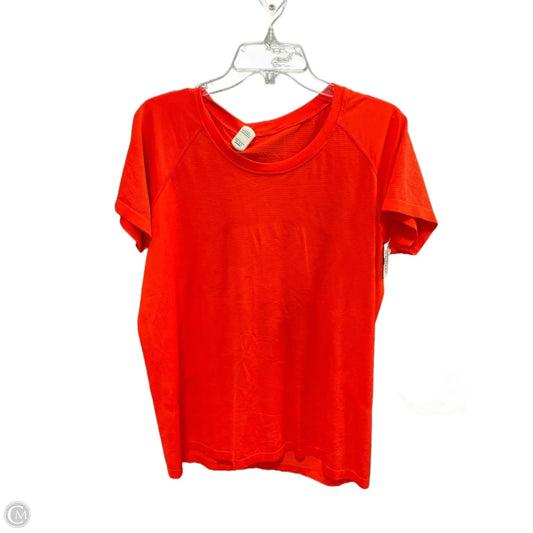 Athletic Top Short Sleeve By Lululemon In Red, Size: L