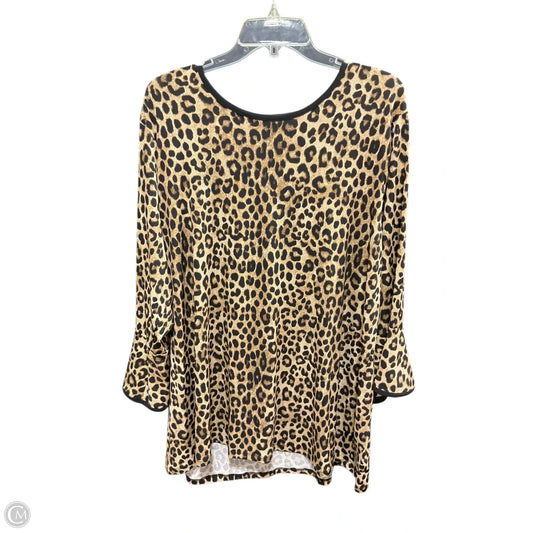 Top Long Sleeve By Michael By Michael Kors In Animal Print, Size: 3x