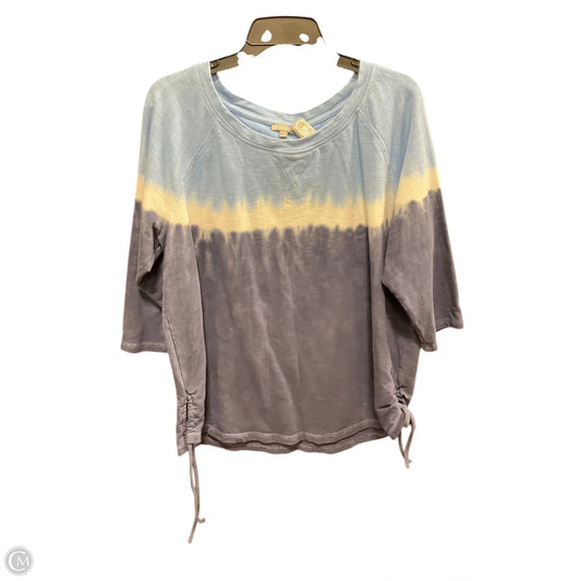 Top 3/4 Sleeve By Talbots In Blue, Size: 1x