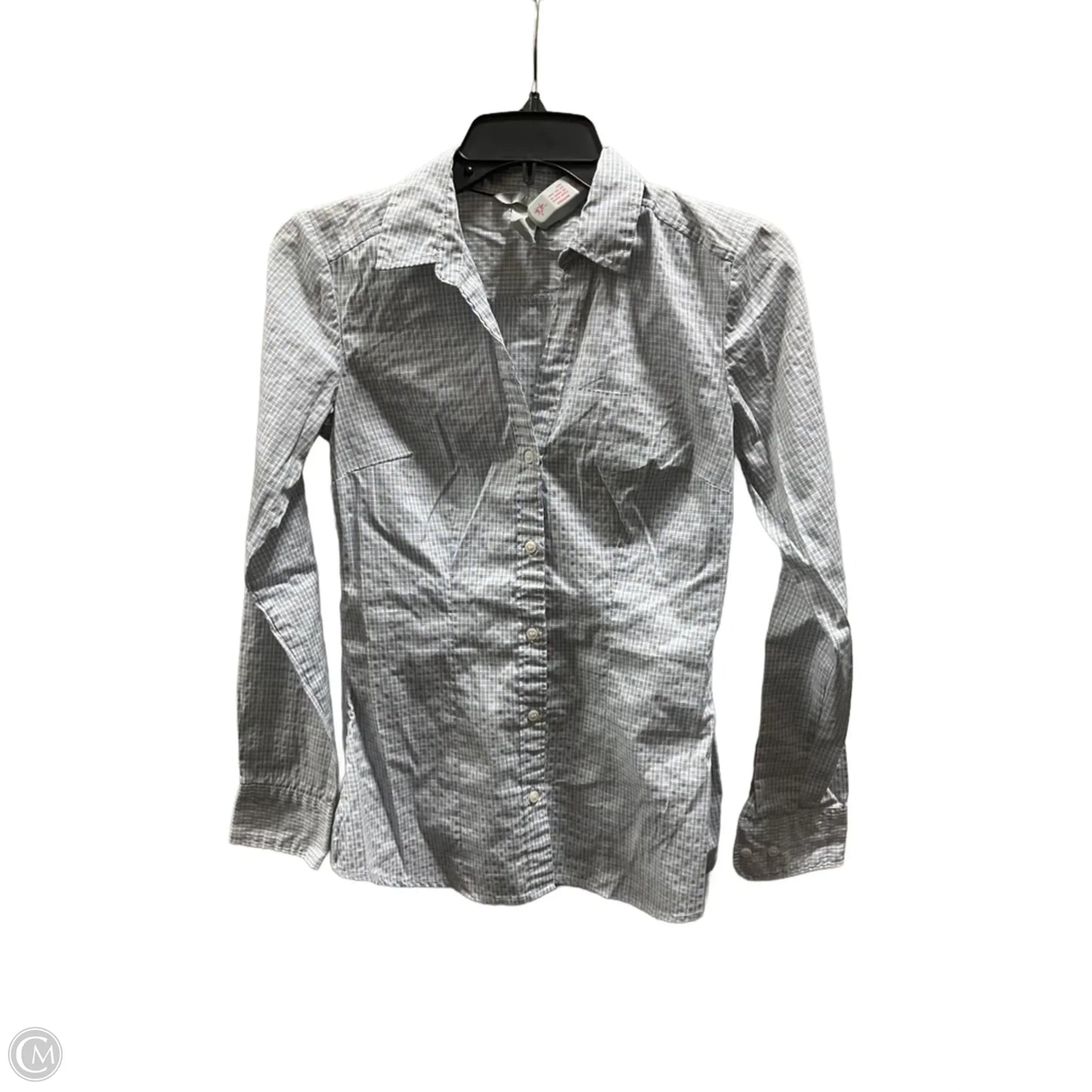 Blouse Long Sleeve By H&m In Checkered Pattern, Size: Xs