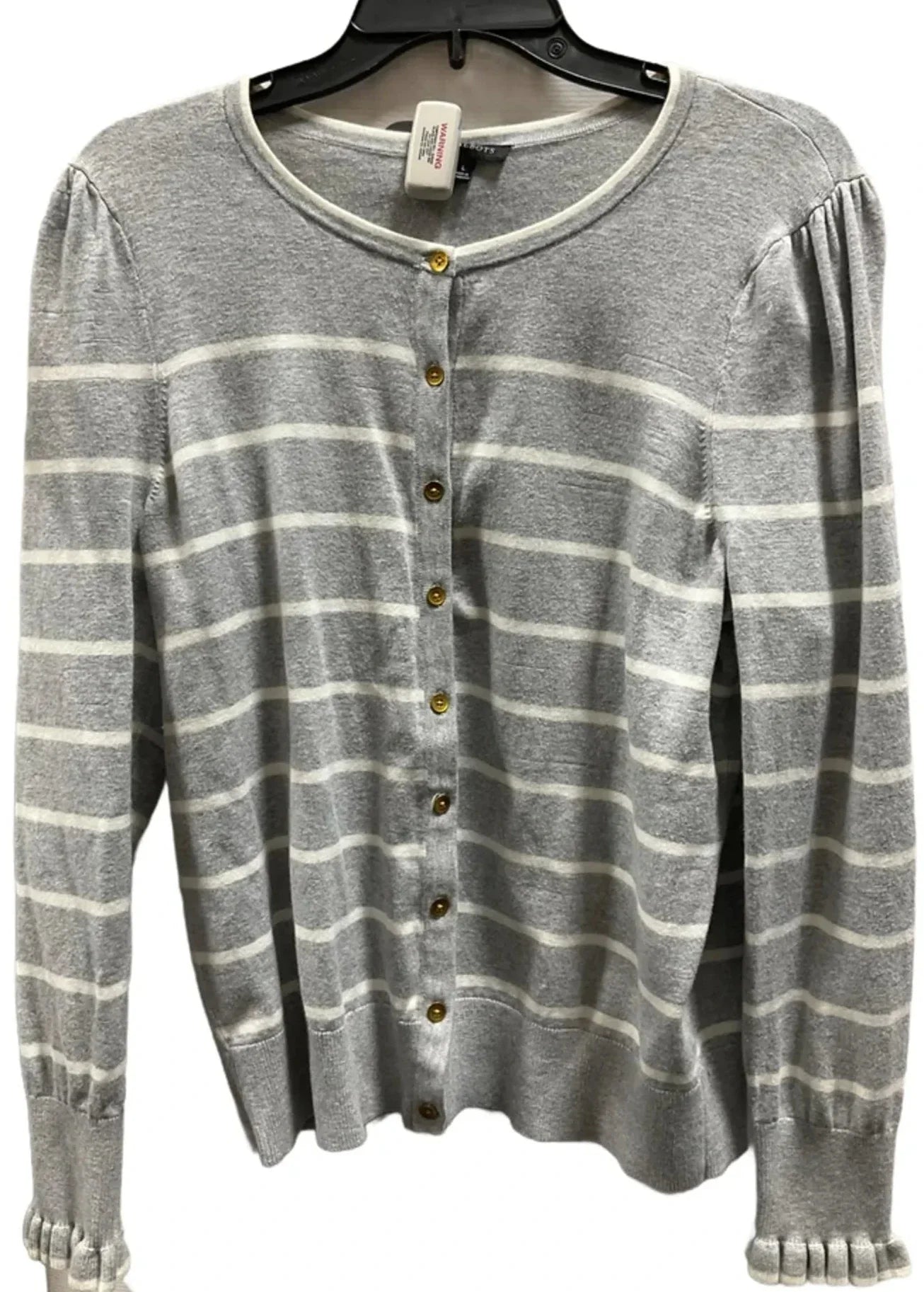 Cardigan By Talbots In Striped Pattern, Size: L