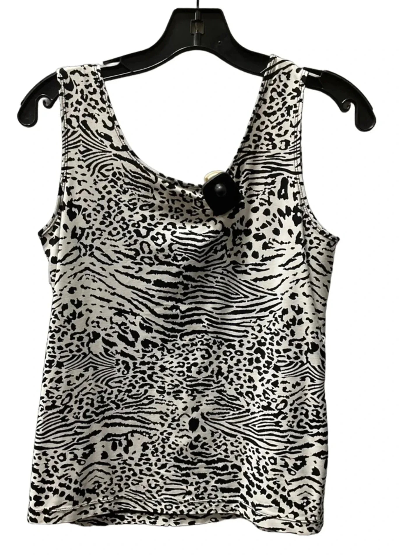 Top Sleeveless Basic By Chicos In Black & White, Size: M