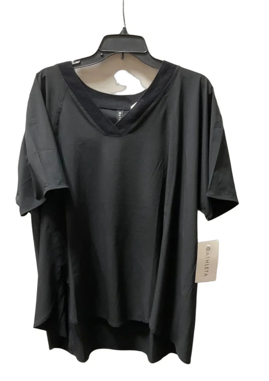 Athletic Top Short Sleeve By Athleta In Black, Size: 2x