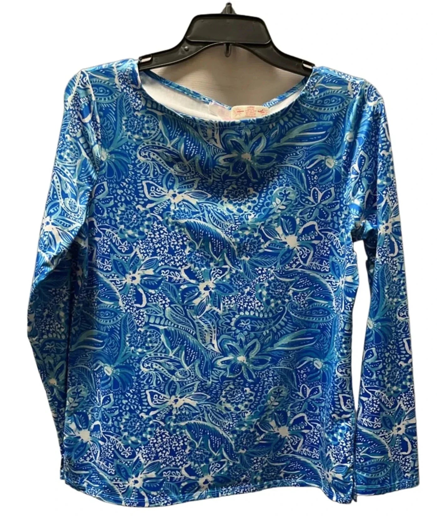 Top Long Sleeve By Stella Parker In Blue & White, Size: S