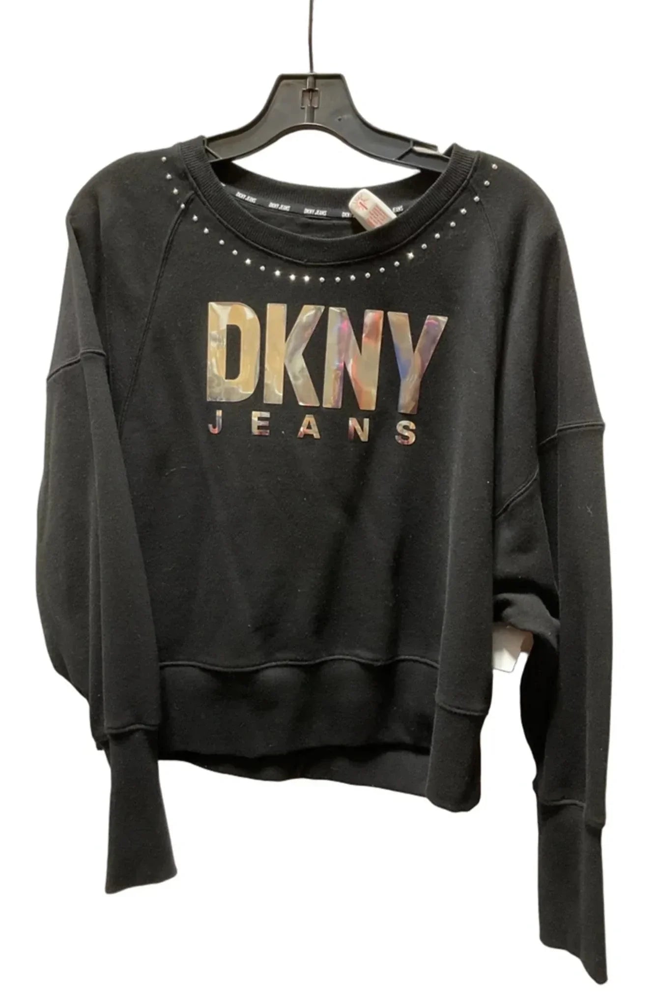 Sweatshirt Crewneck By Dkny In Black, Size: L