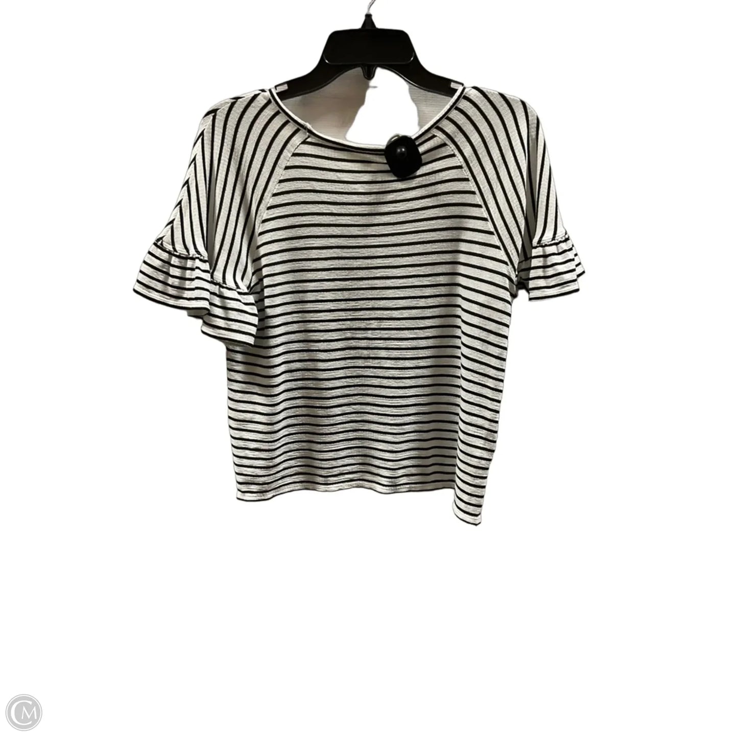 Top Short Sleeve By Max Studio In Striped Pattern, Size: S