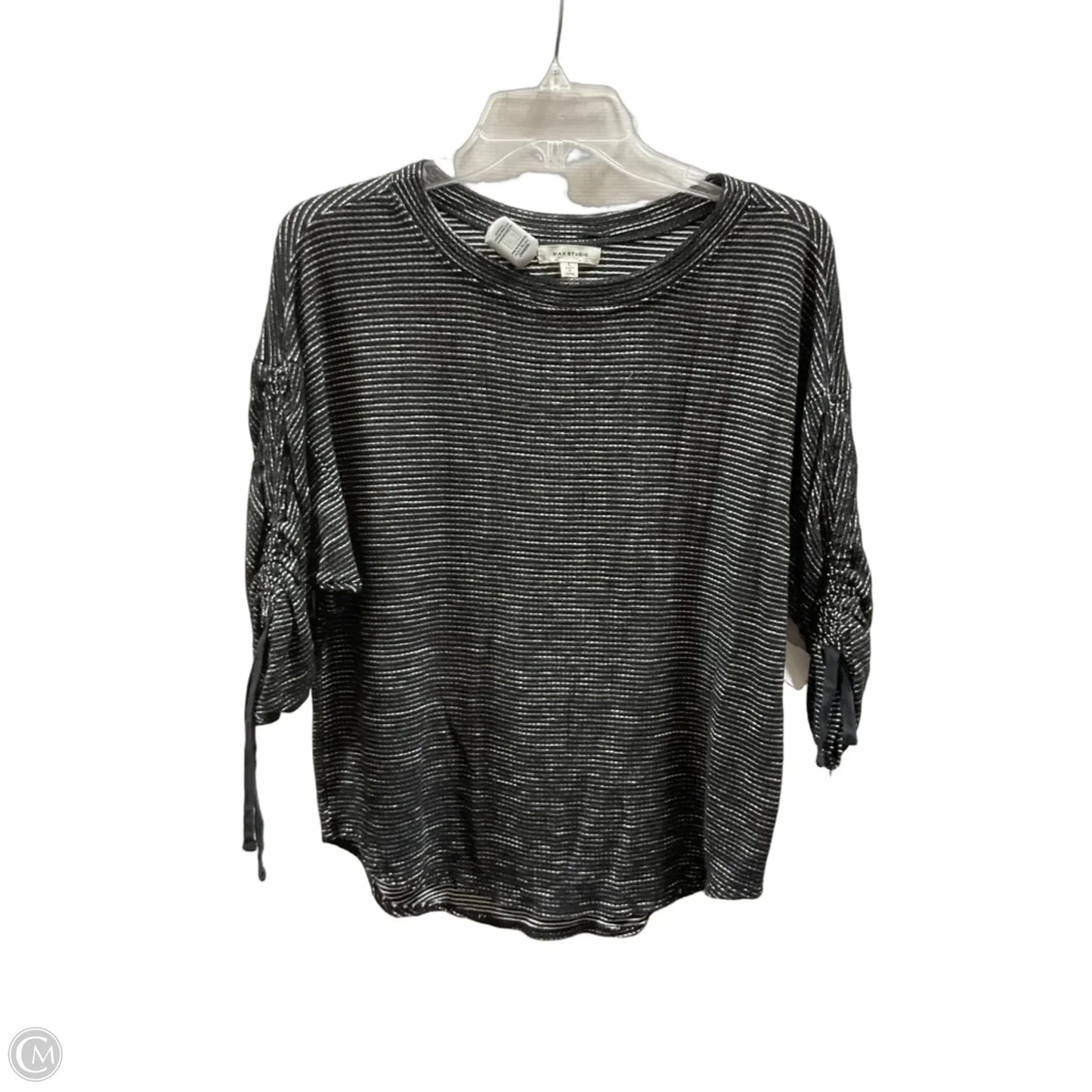 Top Short Sleeve By Max Studio In Black & White, Size: L