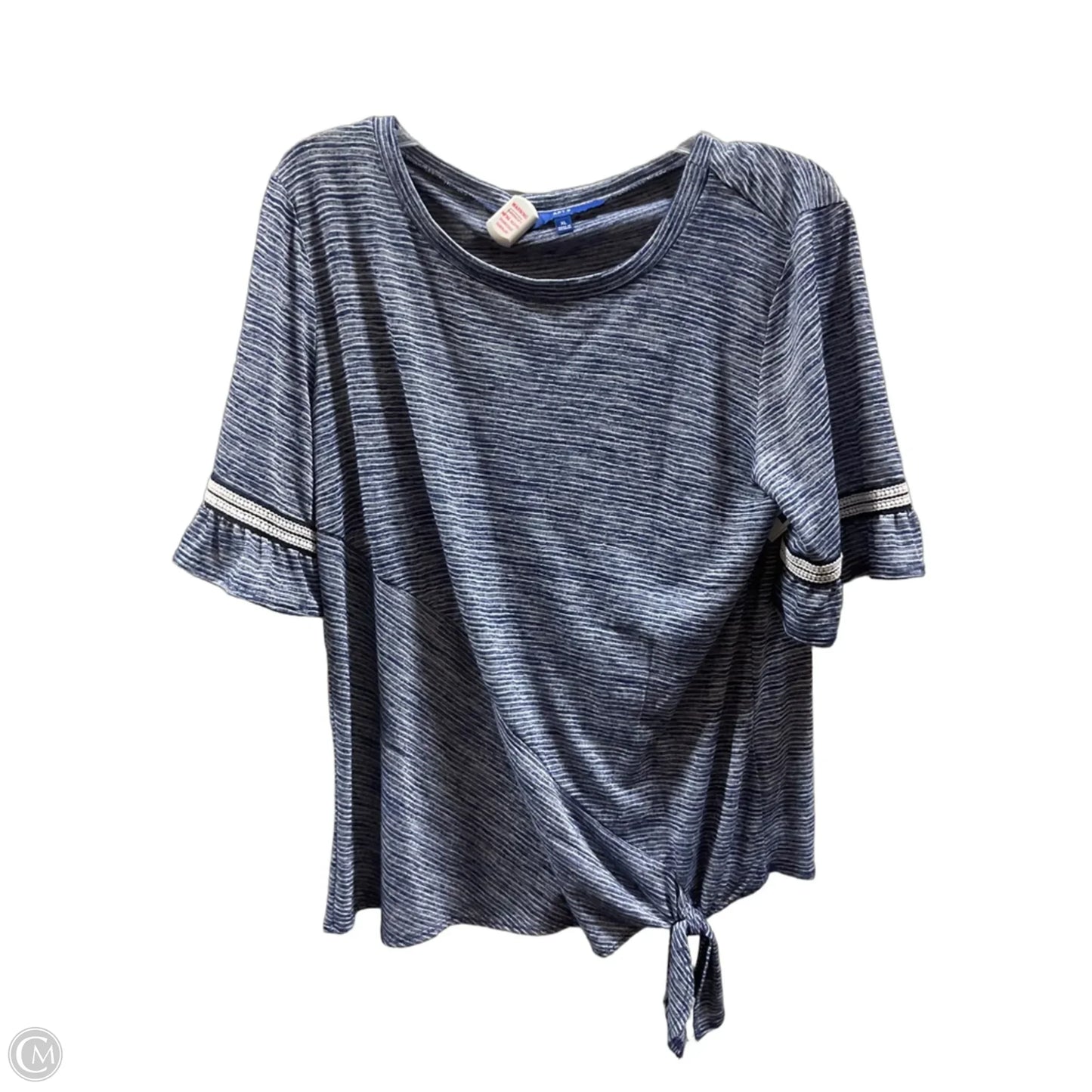 Top Short Sleeve By Apt 9 In Striped Pattern, Size: Xl