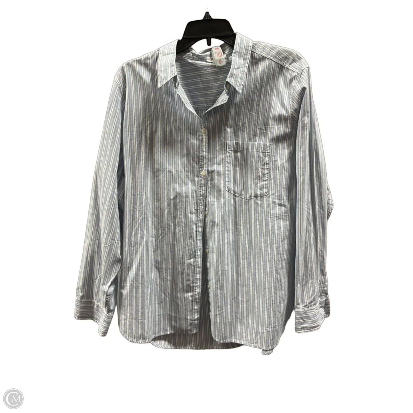 Blouse Long Sleeve By Gap In Striped Pattern, Size: Xxl