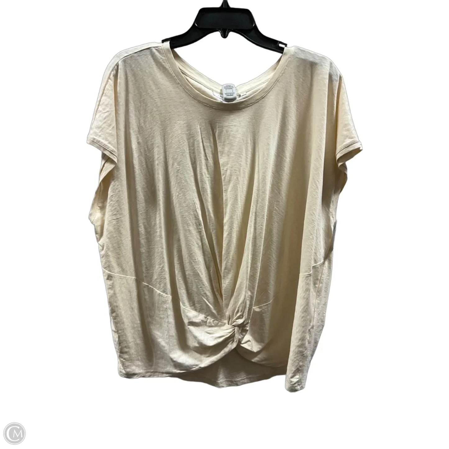 Top Short Sleeve Basic By Chicos In Cream, Size: Xl