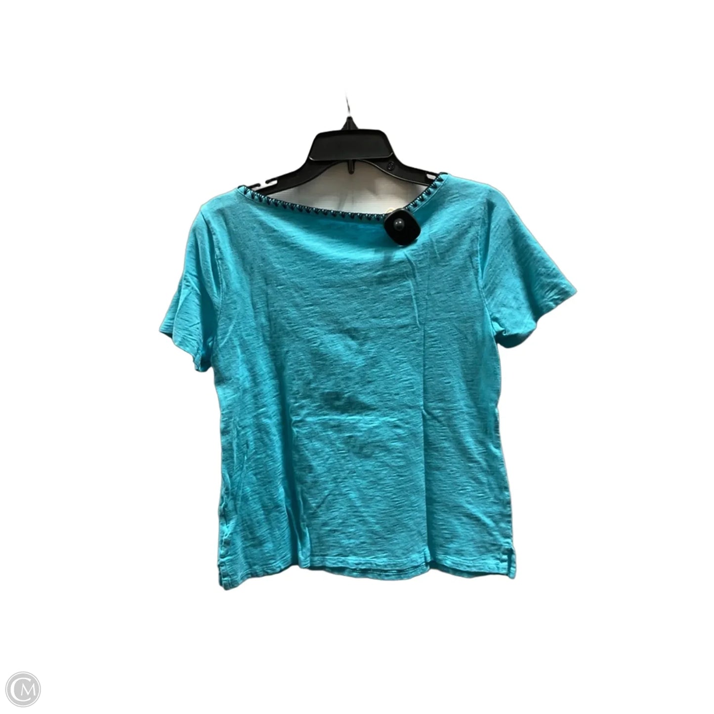 Top Short Sleeve Basic By Talbots In Black & Blue, Size: S