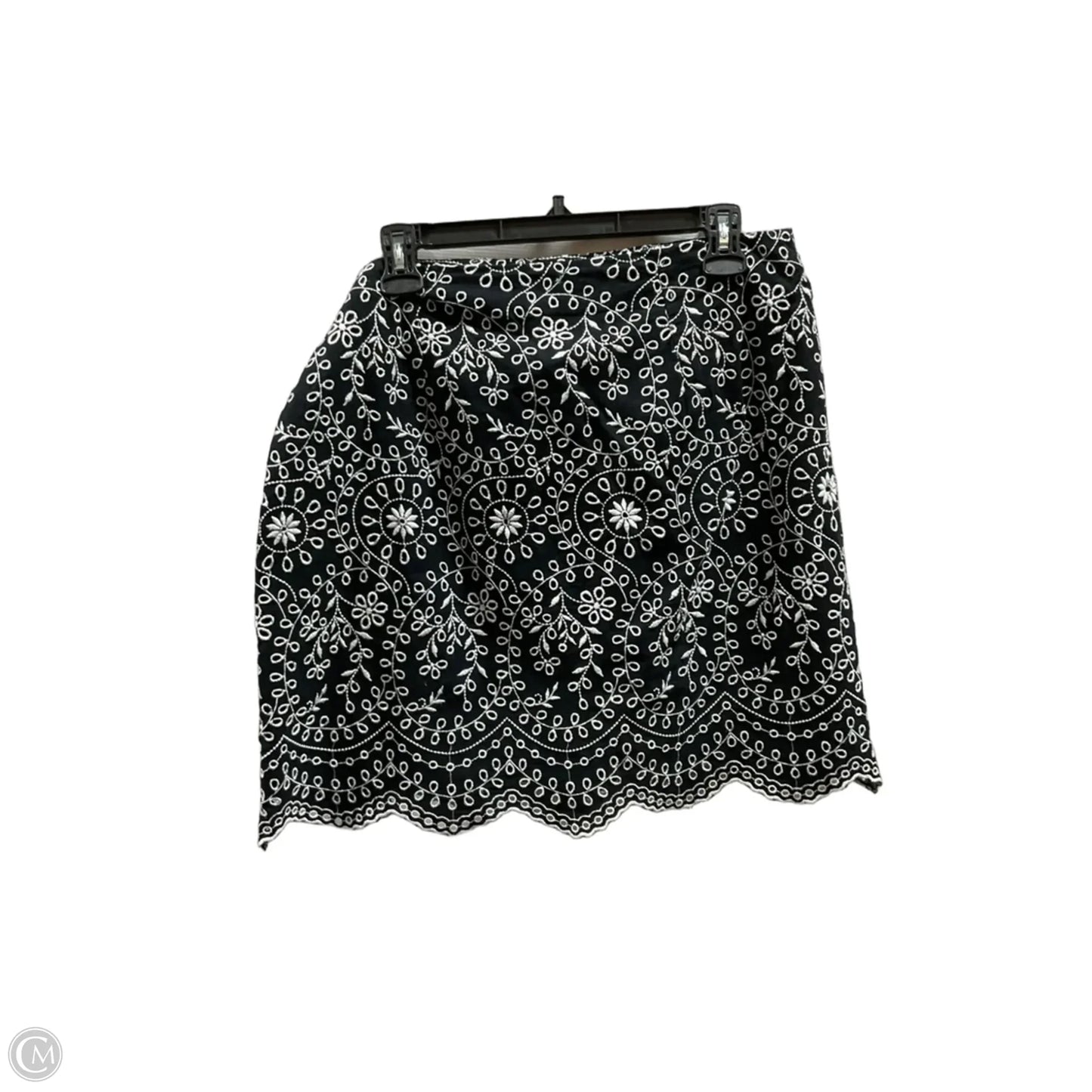 Skirt Midi By Loft In Black & White, Size: 8