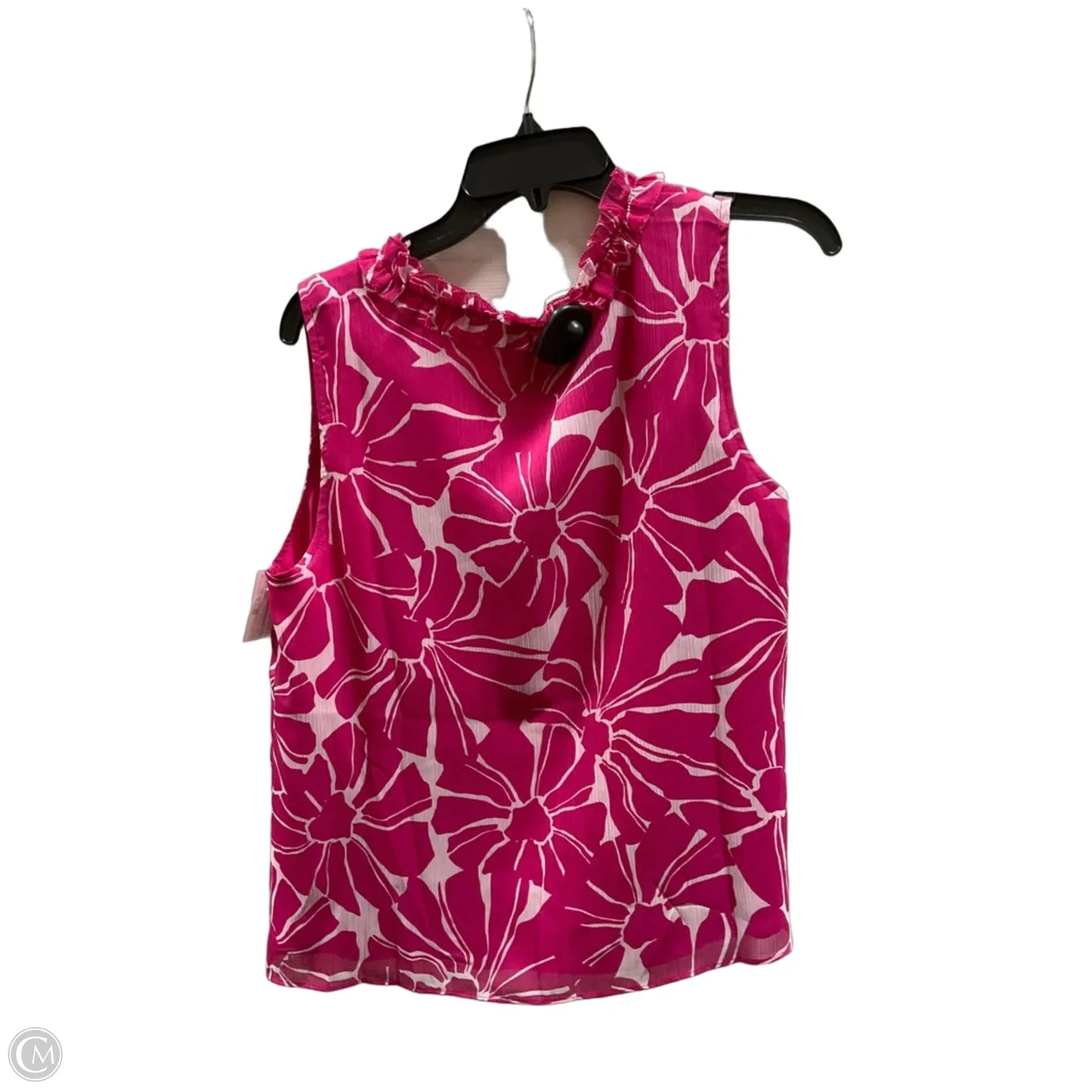 Top Sleeveless By Inc In Pink & White, Size: L