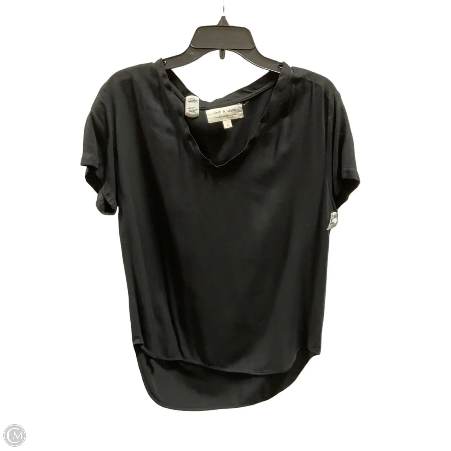Top Short Sleeve Basic By Cloth & Stone In Black, Size: L
