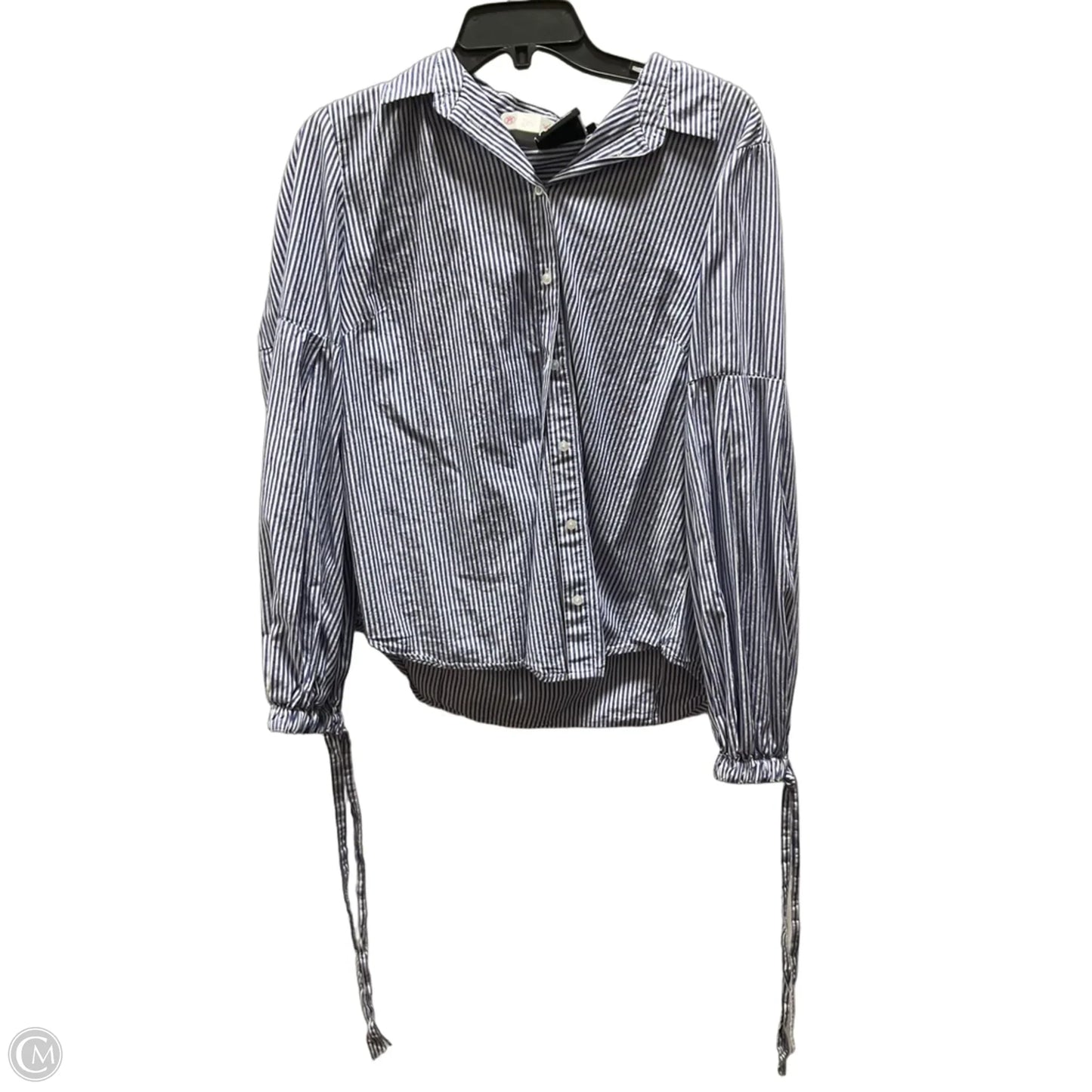 Blouse Long Sleeve By Nanette Lepore In Striped Pattern, Size: L