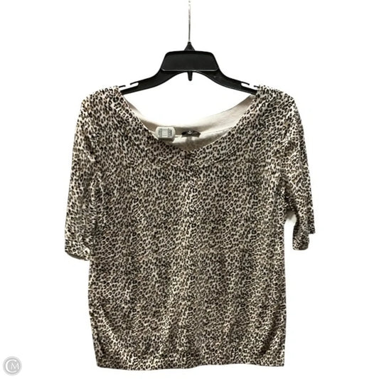 Top Short Sleeve By Ann Taylor In Animal Print, Size: L