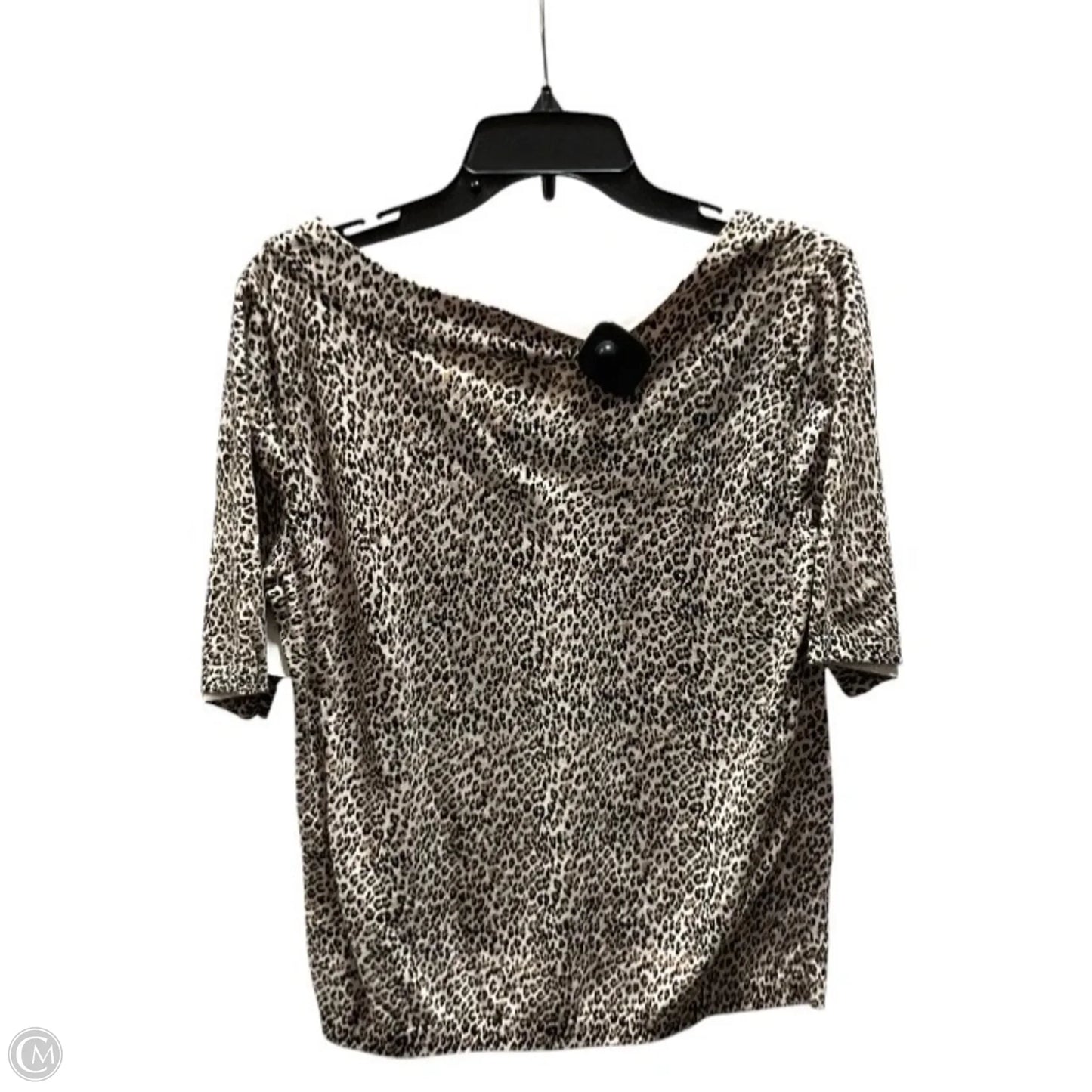 Top Short Sleeve By Ann Taylor In Animal Print, Size: L